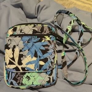 Vera Bradley Blue and Black Floral Crossbody Bag